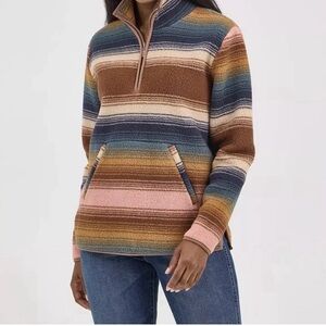 Wrangler Striped Sherpa Women's 1/4 zip pullover